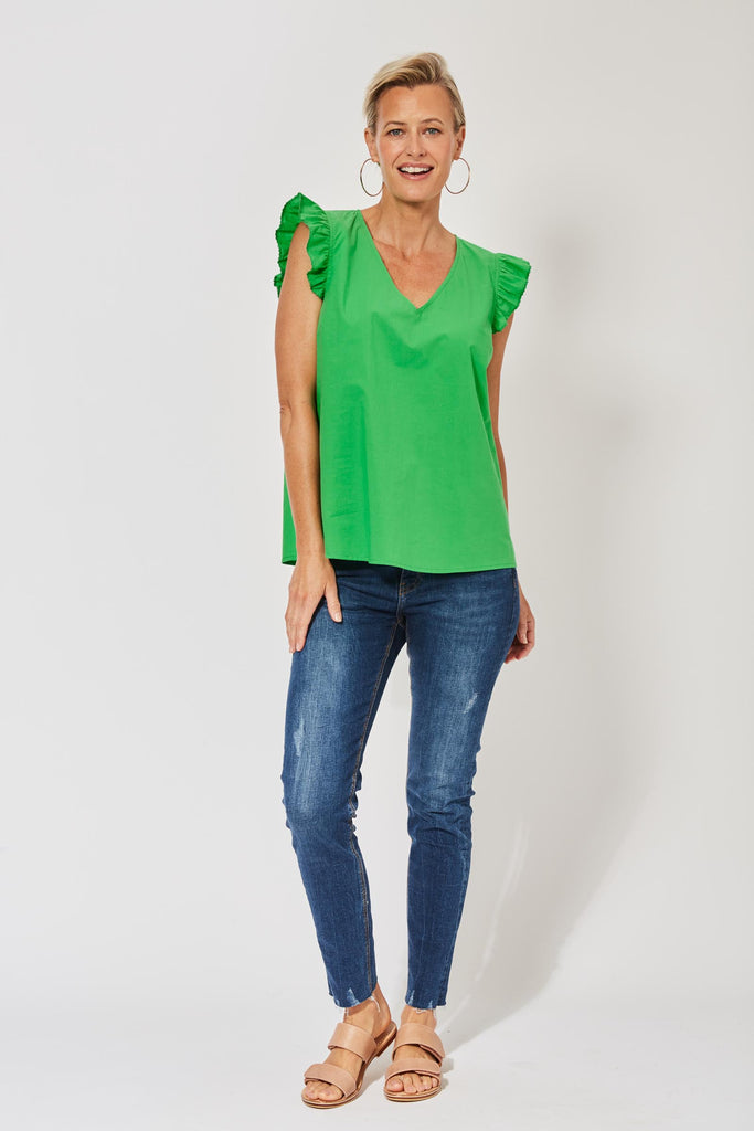 Sentosa Frill Top - Key Lime - The Haven Co