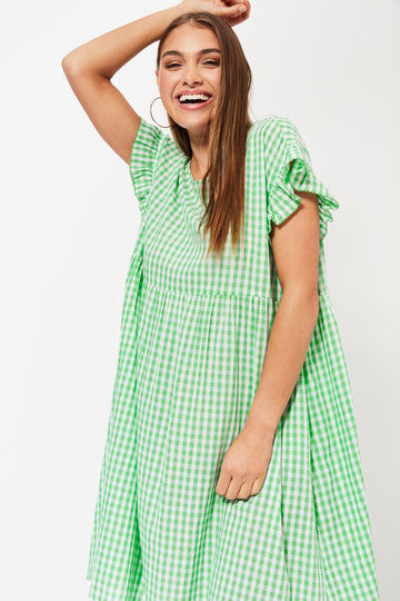 Rio Frill Dress - Lime - The Haven Co