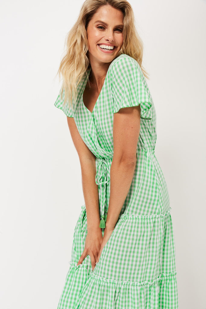 Rio Drawstring Dress - Lime - The Haven Co