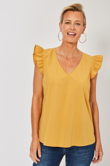 Salvador Frill Top - Sunflower - The Haven Co