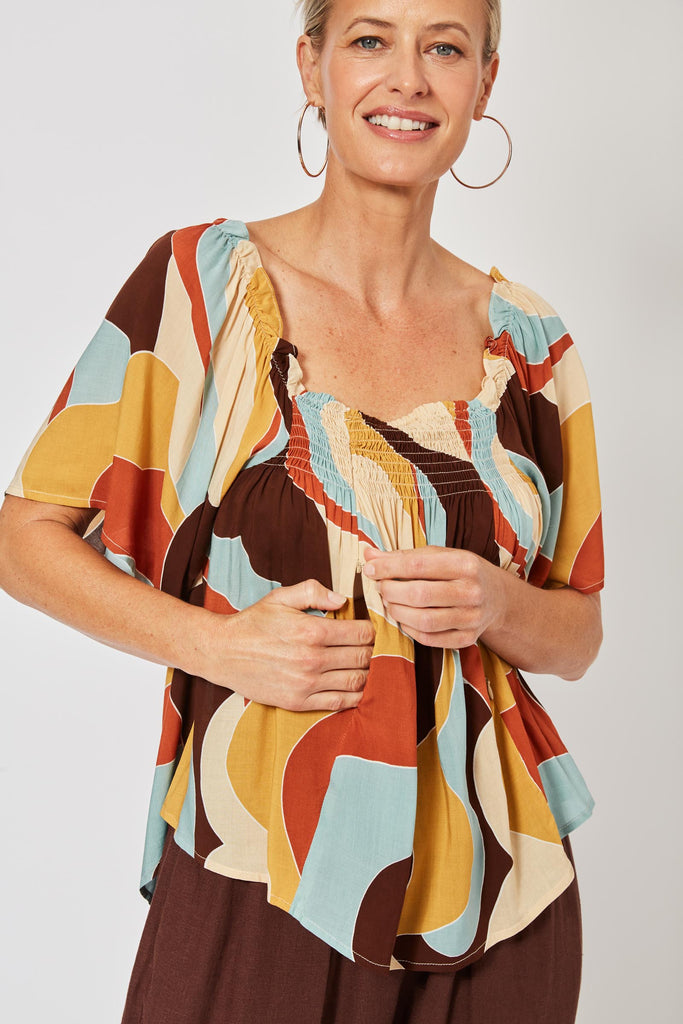 Saba Flutter Top - Pucci - The Haven Co