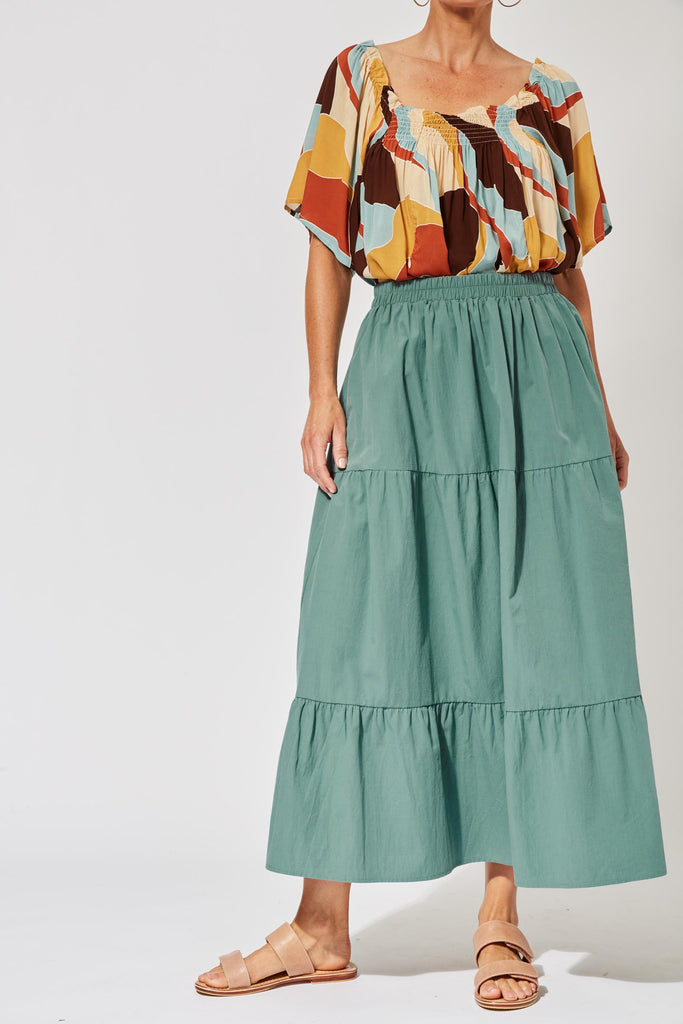 Salvador Tiered Skirt - Mineral - The Haven Co
