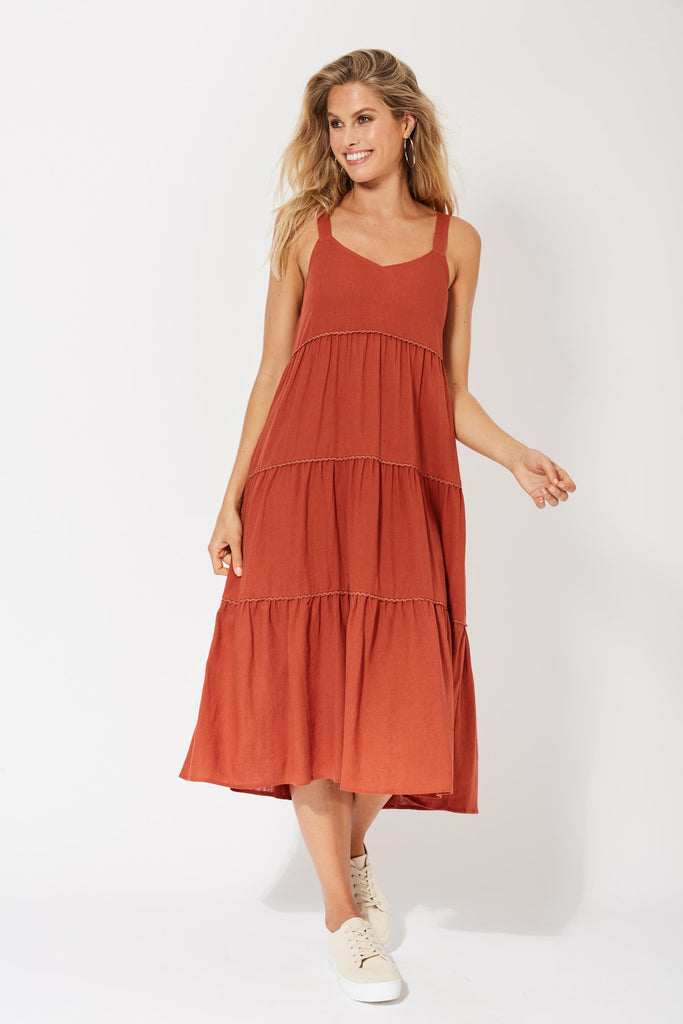 Belize Tiered Maxi - Rust - The Haven Co