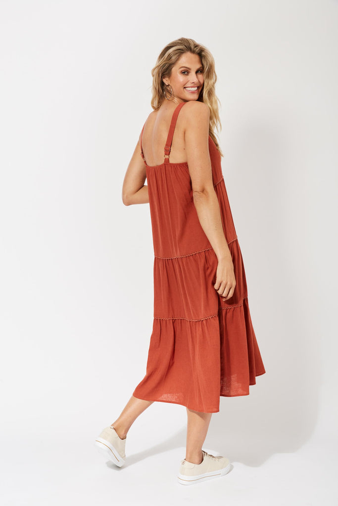 Belize Tiered Maxi - Rust - The Haven Co