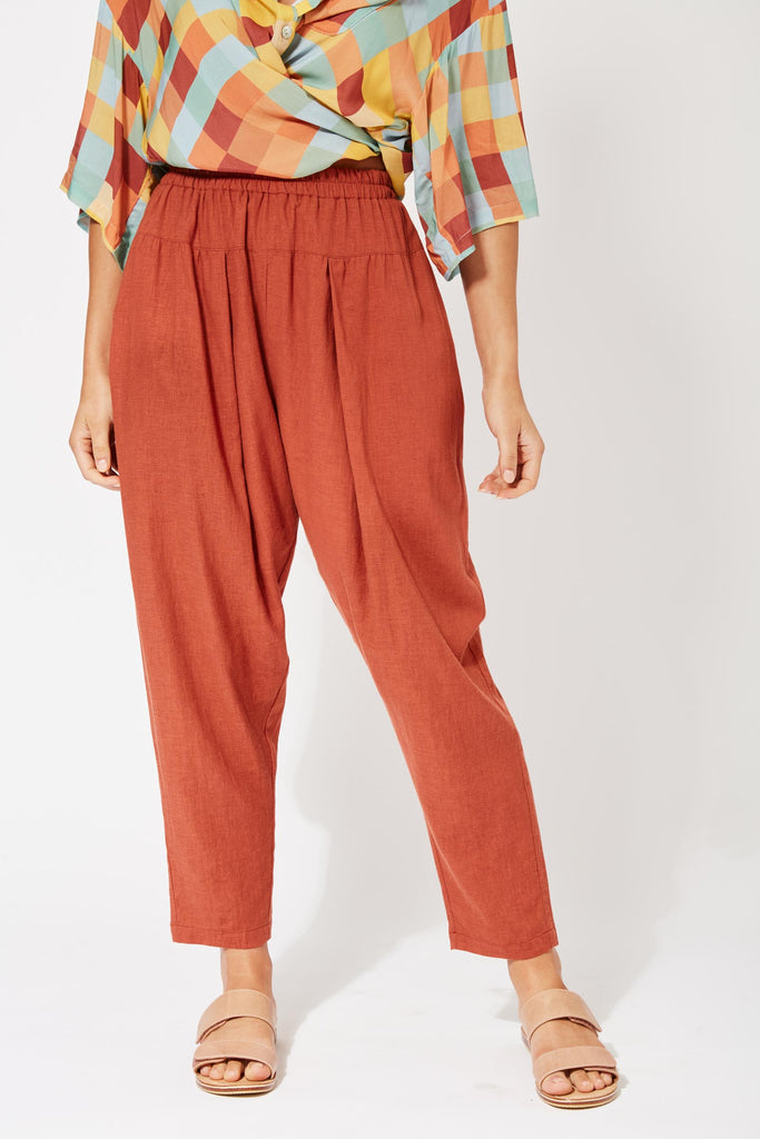 Belize Relaxed Pant - Rust - The Haven Co