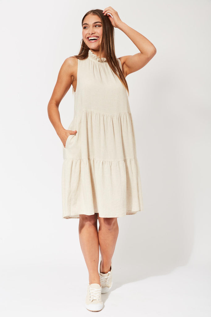 Belize Frill Dress - Clay - The Haven Co