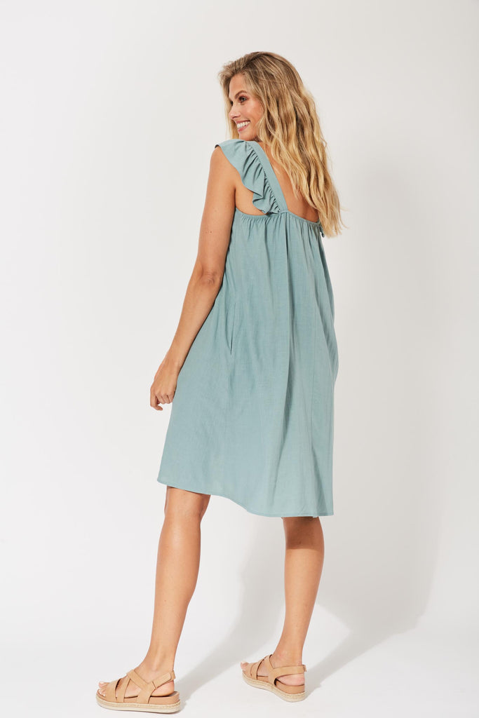 Belize Cap Sleeve Dress - Mineral - The Haven Co