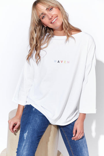 Haven Relax Tshirt - Snow - The Haven Co