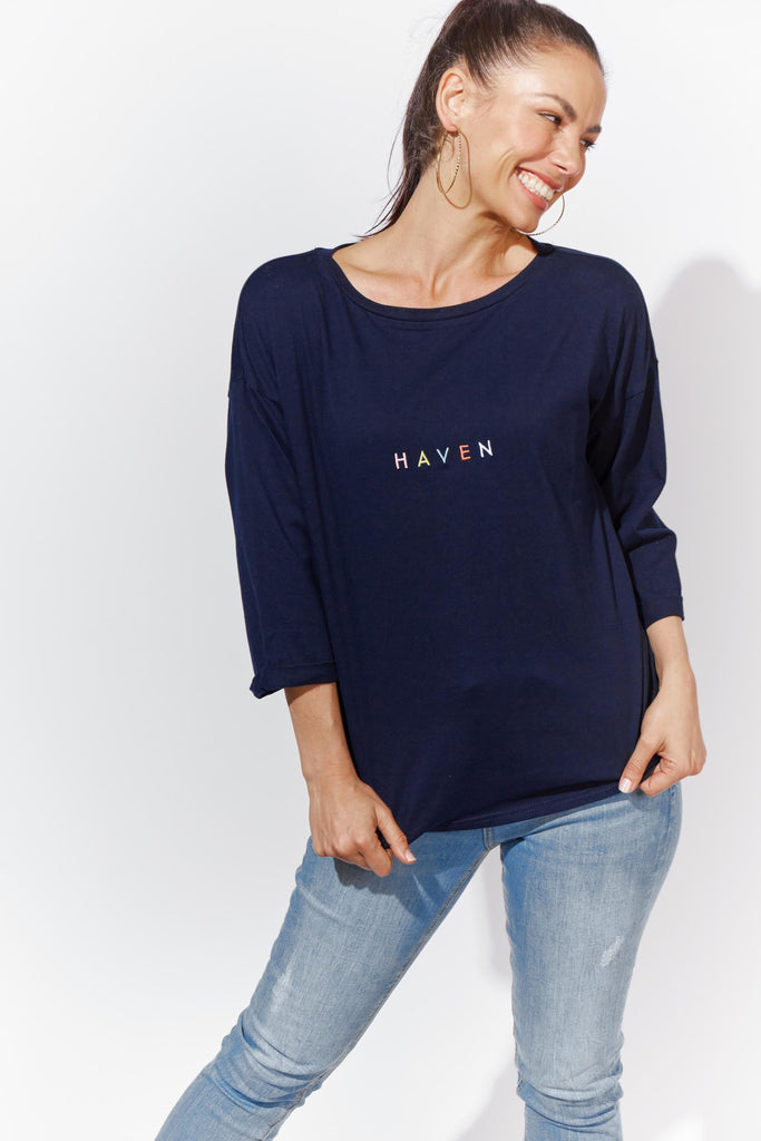 Haven Relax Tshirt - Indigo - The Haven Co
