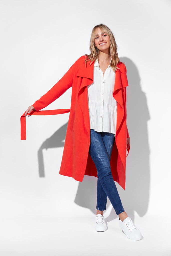 Tivoli Long Cardigan - Poppy - The Haven Co