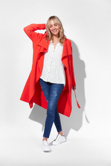 Tivoli Long Cardigan - Poppy - The Haven Co